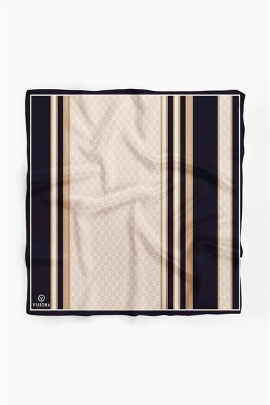 100% Silk Headscarf for Women - 22"x 22" inch Hair Scarf Monogram pattern Silk Headscarf Bandanas Square Silk - Resim 2