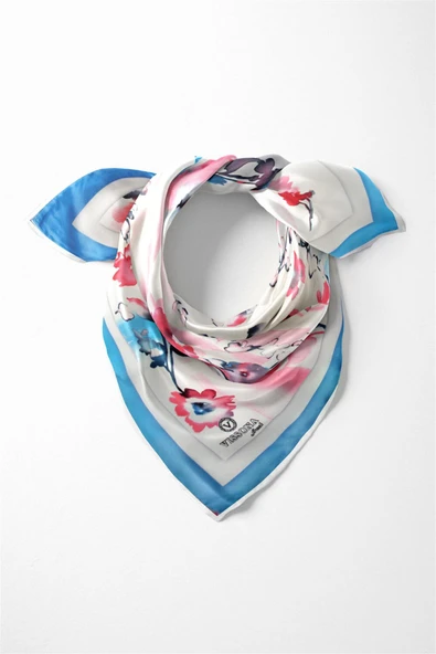 %100 İpek Kadın Desenli Bandana 80x80 ürün görseli