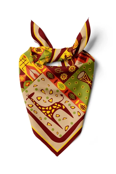 Vissona Geometrik Desenli İpek Bandana ürün görseli 1