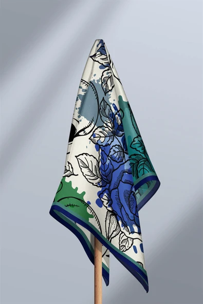 B73 Modabutik Lacivert Kurukafa Bandana - Resim 5