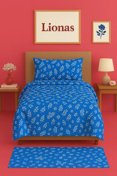 StellaFlavo Tek Kişilik Desenli Nevresim + 1 Adet Kapaklı Yastık Kılıfı ürün görseli