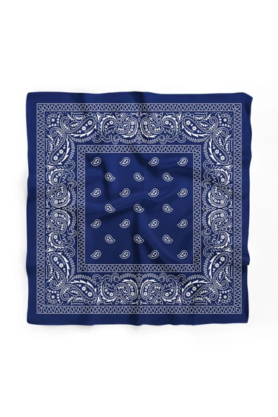 E60 NAVY BLUE ŞALLI BANDANA DG12186 - Resim 2