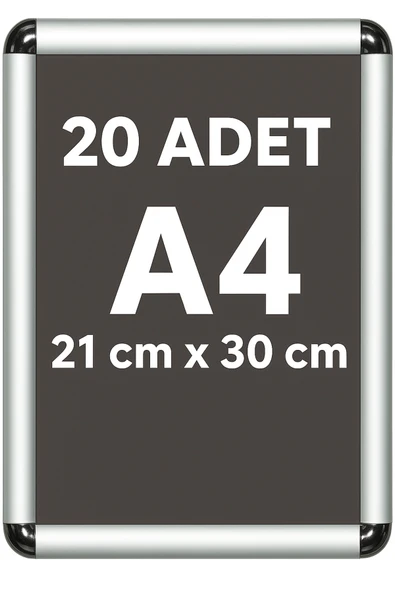 20 Adet A4 Alüminyum Çerçeve Rondo Köşe Aç Kapa Açılır Kapanır ürün görseli 1