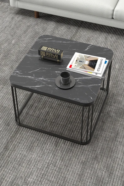 Orta Sehpa Ve Zigon Sehpa Oval Lüx 5'Li Set Atlantik Çam - Resim 4