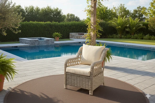 LİV Concept Lüks Rattan Oturma Ve Yemek Seti 7 Kişilik - Bahçe/balkon - Resim 4