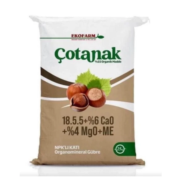 Ekofarm Çotanak 18-5-5 (+15 Organik Madde+ 6 Ca + 4 Mg + ÇİNKO ) 25 kg Gübre ürün görseli