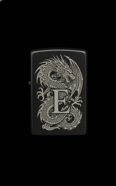 Zippo Ejderha Figürlü E Harfli Tasarım - V90 ürün görseli
