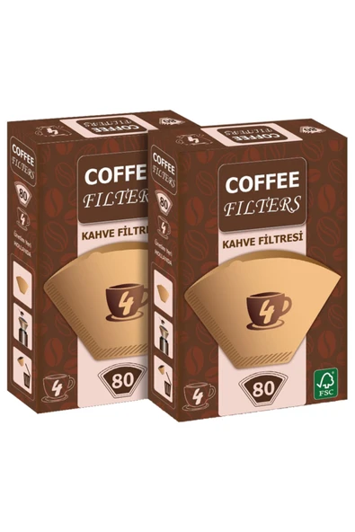Coffee Filters Filtre Kahve Kağıdı 1 X 4 Avantajlı Paket 2 Adet 80'li ürün görseli 1