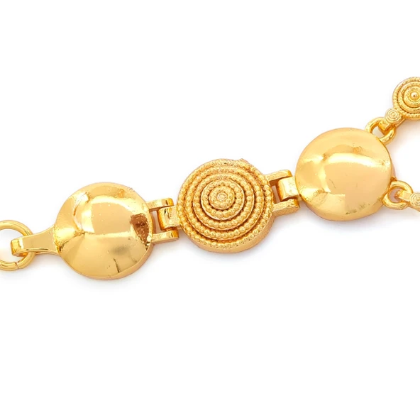 Altın Kaplama İmitasyon Desenli İki Çeyrek Altınlı Bileklik BLK-1209 - Resim 3