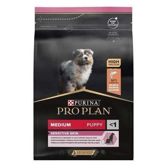 Pro Plan Puppy Medium Sensitive Skin Somonlu Orta Irk Yavru Köpek Maması 3kg ürün görseli