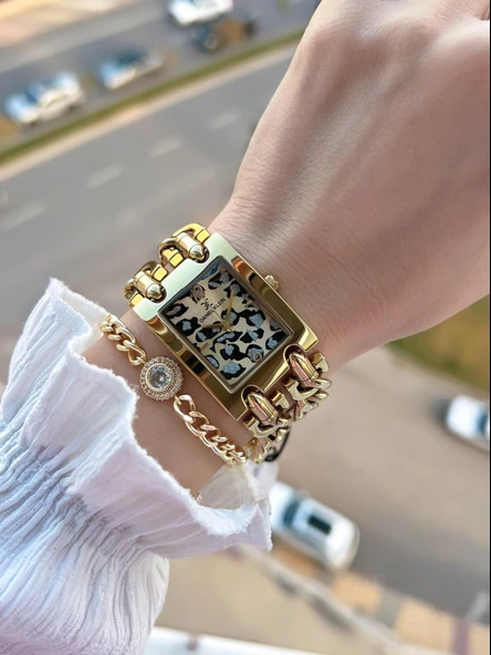 Daniel Klein Çelik Zincir Tasarım Kordonlu 30 Mt Suya Dayanıklı Kadın Kol Saati+Bileklik B.10036.S9 - Resim 3