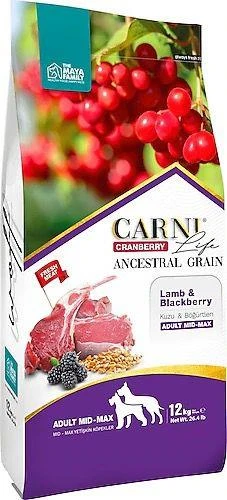 Carni Life Cranberry Kuzu Etli ve Böğürtlenli 12 kg Orta ve Büyük Irk Yetişkin Köpek Maması ürün görseli 1