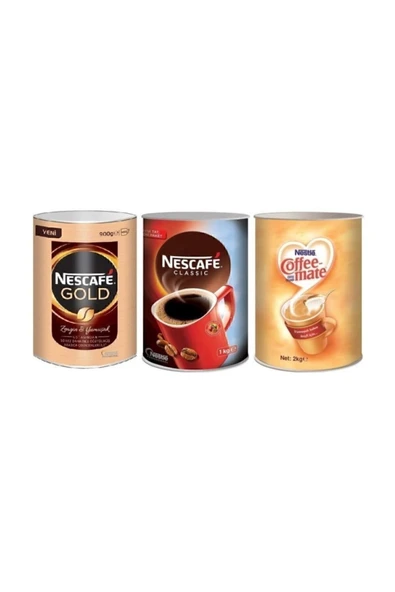 Nescafe Gold 900 G + Classic 1 Kg + Nestle Coffee Mate 2 Kg ürün görseli 1