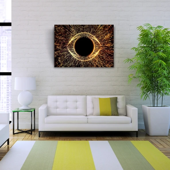 Digital Yanılsama Siyah ve Kahve Tonlarda Kanvas Tablo 50x 70 - Resim 2