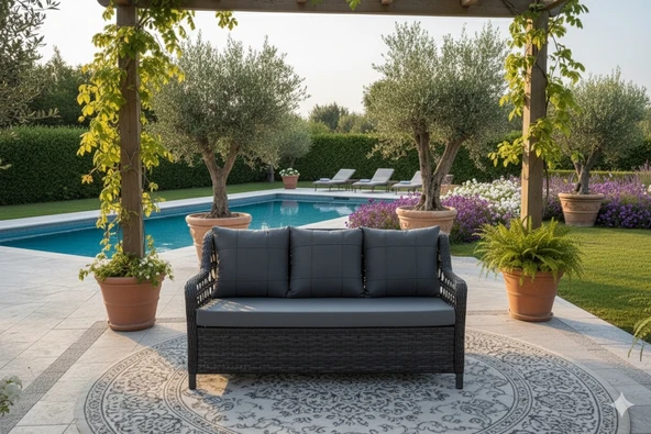 LİV Concept Lüks Rattan Oturma Ve Yemek Seti 7 Kişilik - Bahçe/balkon - Resim 4