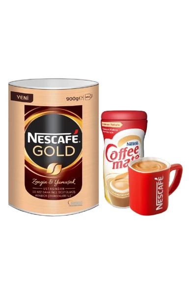 Nescafe Gold 900 Gr & Nestle Coffee Mate 400 Gr & Bardak Hediyeli ürün görseli 1