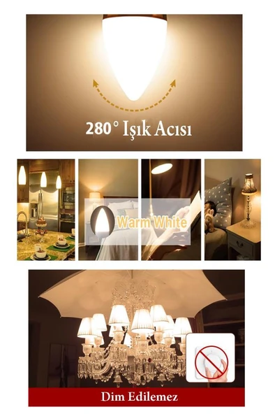 Panasonic 7W (60W) A60 Rustik Led Ampul Sarı Işık E27- 3 Adet - Resim 5