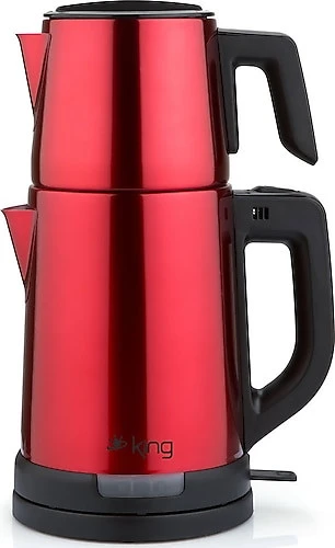 King KCM331 TeaPro Kırmızı 1800 W Çelik Çay Makinesi ürün görseli 1