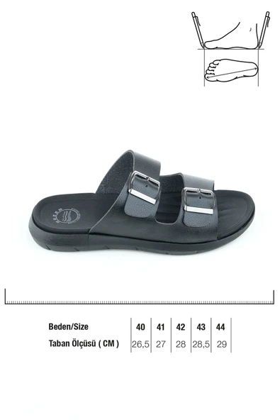 GEZER Yazlık Fuspetli Taban İki Toka Ayarlanabilir Erkek Terlik - Resim 2