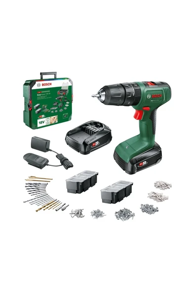 Bosch Easyımpact 18v-40 1.5ah Çift Akü Darbeli Delme/vidalama + 241 Parça Aksesuar Seti ürün görseli 1