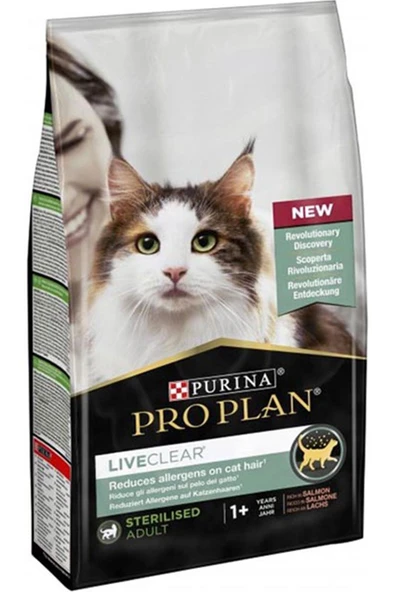 Pro Plan LiveClear Alerjen Azaltan Somonlu Kısırlaştırılmış Kedi Maması 1,4kg ürün görseli