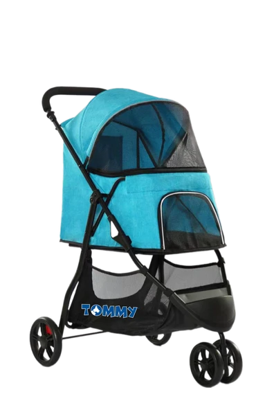 Tommy Evcil Hayvan Arabası Turkuaz 74.5*52.2*98cm Max 15kg - Resim 2
