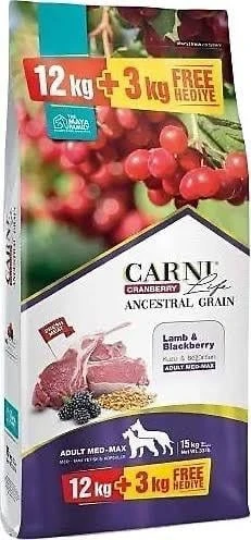 Carni Life Cranberry Kuzu Etli ve Böğürtlenli 15 kg Orta ve Büyük Irk Yetişkin Köpek Maması ürün görseli 1
