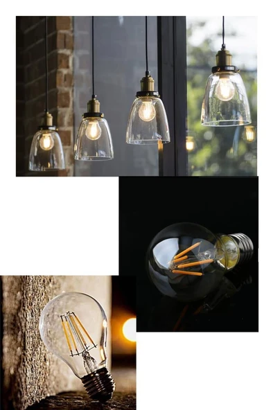 Panasonic 7W (60W) A60 Rustik Led Ampul Sarı Işık E27- 3 Adet - Resim 4