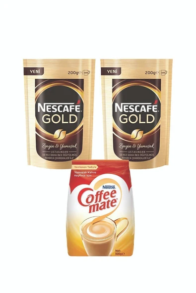 Nescafe Gold 200 gr 2 Adet ve Nestle Coffee Mate 500 gr 1 Adet Fırsat Paketi ürün görseli 1