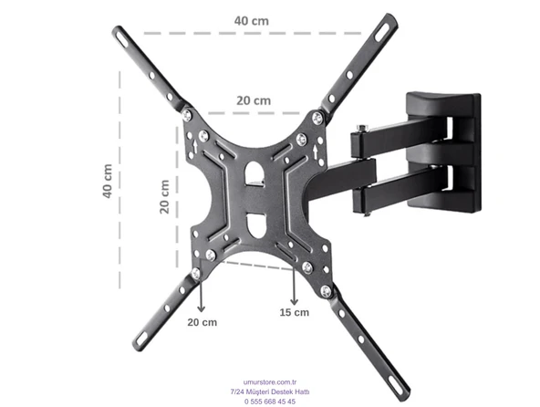 Profilo 43PA315EG 43" 109 Ekran Lcd Led Televizyon Hareketli Askı Aparatı - Resim 2
