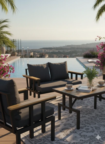 LİV Concept Hexa Lounge Dış Mekan Oturma Takımı - Resim 3