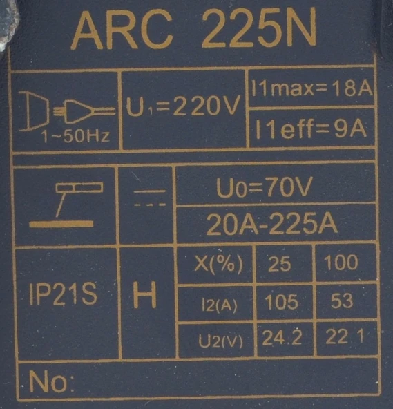 ARC 225N Inverter Mini Çanta Tipi Kaynak Makinası NO:42 (10x19,5x14cm) KABLOLU - Resim 2