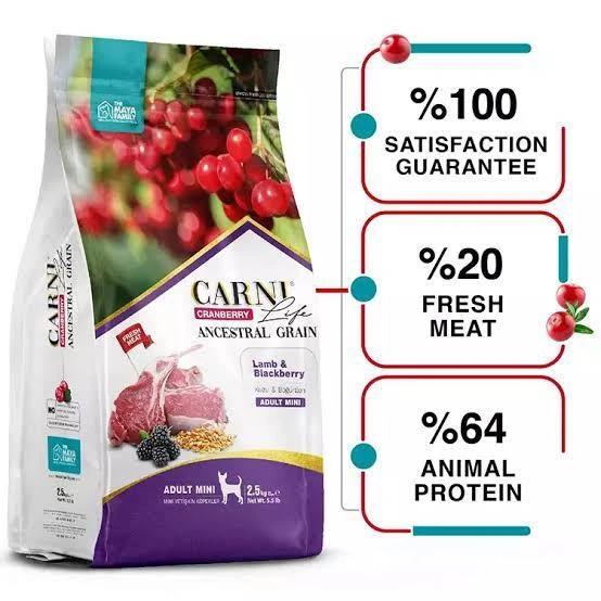 Carni Life Cranberry Lamb & Blackberry Mini Yetişkin Köpek Maması 2,5kg ürün görseli 1