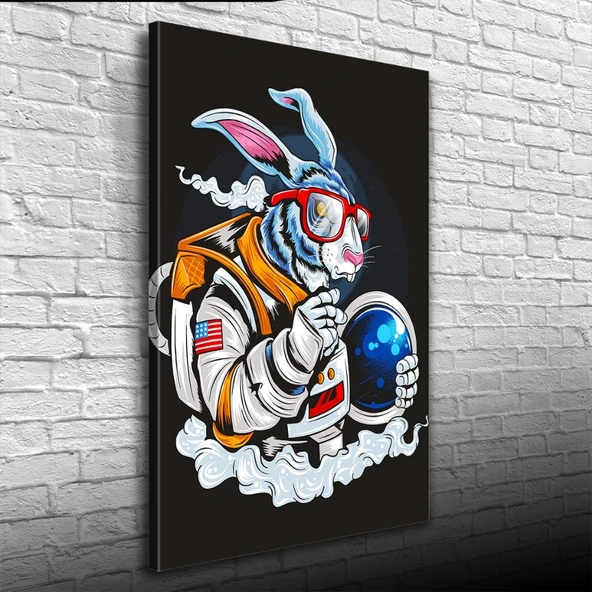 Pop Art Tarzı Astranot Tavşan Kanvas Tablo 50 x 70 ürün görseli 1