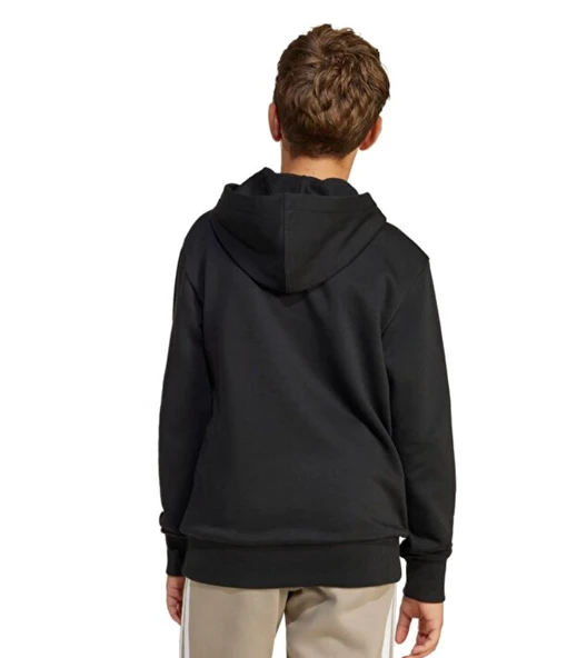 adidas Sport Lifestlye Fleece Çocuk Siyah Kapüşonlu Sweatshirt JC9772 - Resim 2