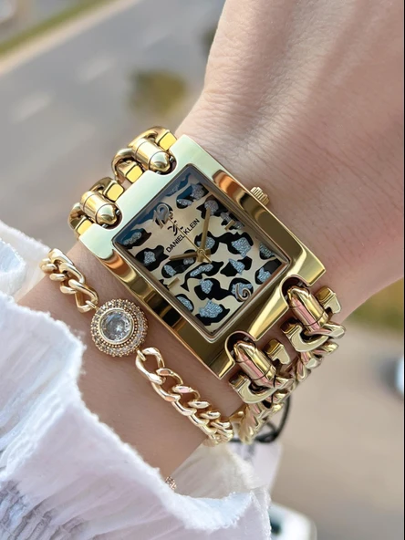 Daniel Klein Çelik Zincir Tasarım Kordonlu 30 Mt Suya Dayanıklı Kadın Kol Saati+Bileklik B.10036.S9 ürün görseli