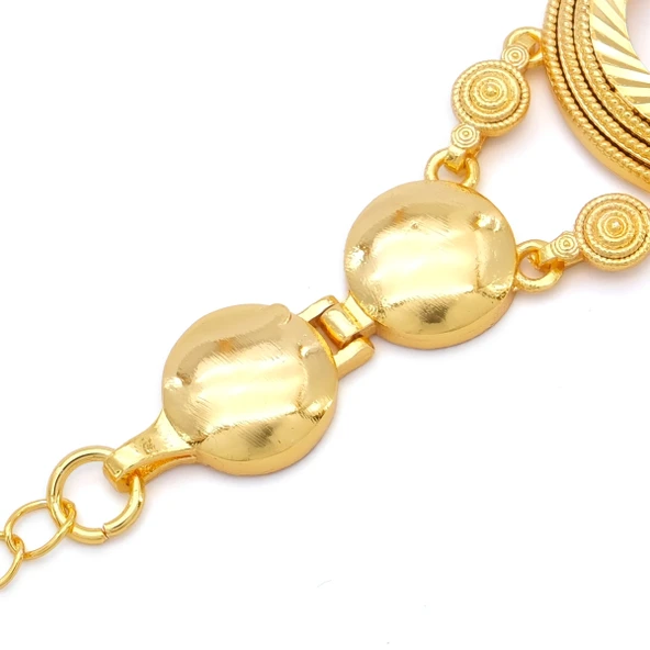 Altın Kaplama İmitasyon Desenli Dört Çeyrek Çerçeveli Bileklik BLK-1206 - Resim 3