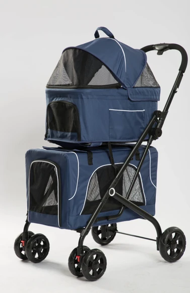 Tommy Çift Katlı Evcil Hayvan Arabası Mavi 66*50* 98cm Max 30kg ürün görseli 1