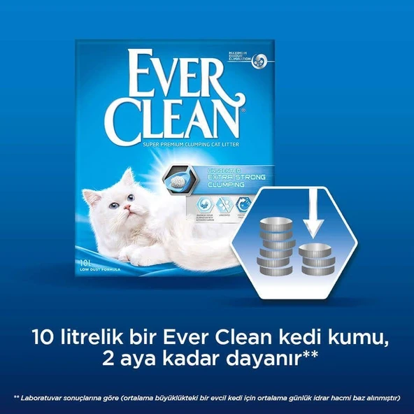 Ever Clean Extra Strong Unscented Ekstra Güçlü Kokusuz Kedi Kumu 10 Lt ürün görseli