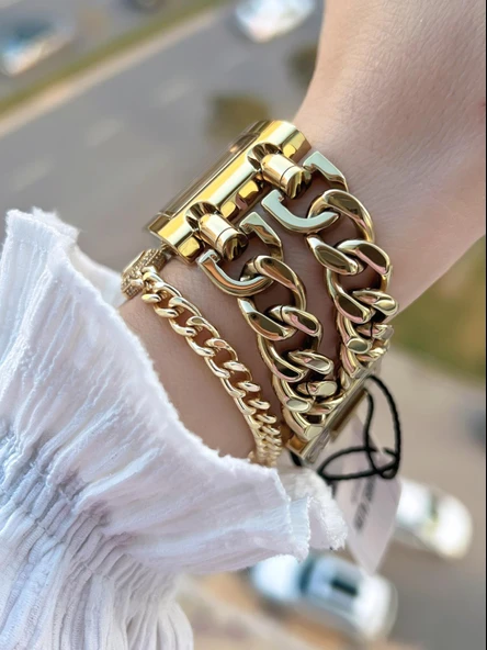 Daniel Klein Çelik Zincir Tasarım Kordonlu 30 Mt Suya Dayanıklı Kadın Kol Saati+Bileklik B.10036.S9 - Resim 2