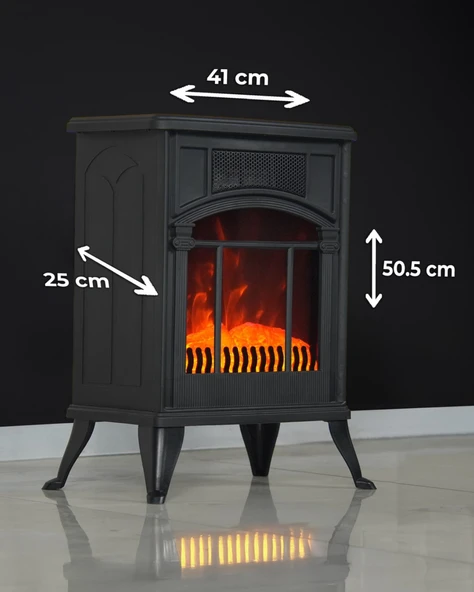 Reyo Stove Asur 1900W Ayaklı Elektrikli Şömine - Resim 5