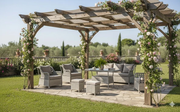 LİV Concept Lüks Rattan Oturma Ve Yemek Seti 7 Kişilik - Bahçe/balkon - Resim 3