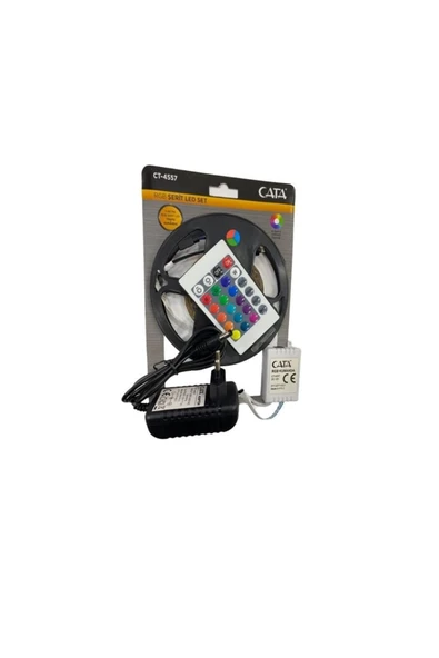 Cata CT-4557 Rgb Şerit LED Seti 5 mt Rgb LED 3 Renk + Trafo + Rgb Kumanda ürün görseli 1