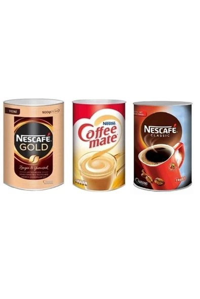 Nescafe Gold 900 gr + Classic 1000 Gr + Nestle Coffee Mate 2000 gr ürün görseli 1