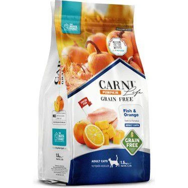 Carni Life Pumpkin Adult Tahılsız Balık Etli & Portakallı Yetişkin Kedi Maması 1.5kg ürün görseli 1