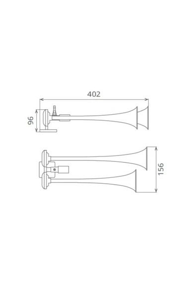 Seger 80AH Havalı Korna 12V İkili Düz Ses Kırmızı Plastik Borulu 80AH - Resim 3