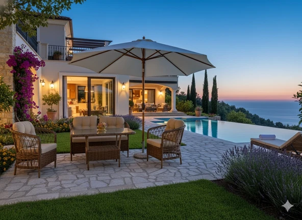 LİV Concept Palmiye Rattan Lüks Oturma Grubu(şemsi̇yesi̇z) - Resim 3