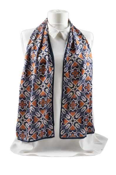 I12 Çiçek Desenli Fular 30x140 - Resim 5