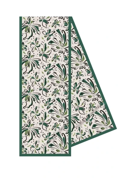 I7 Çiçek Desenli Fular 30x140 - Resim 4