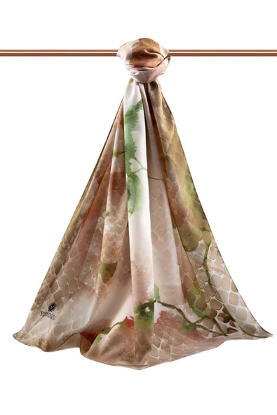 LÜKS MEDİNE SULU BOYA ÇİÇEK DESENLİ BORDO RENKLİ 75X195 KIRIŞMAZ ŞAL MOSS KREP DİKİŞ TİPİ İTALYAN DİKİŞLİ - Resim 2